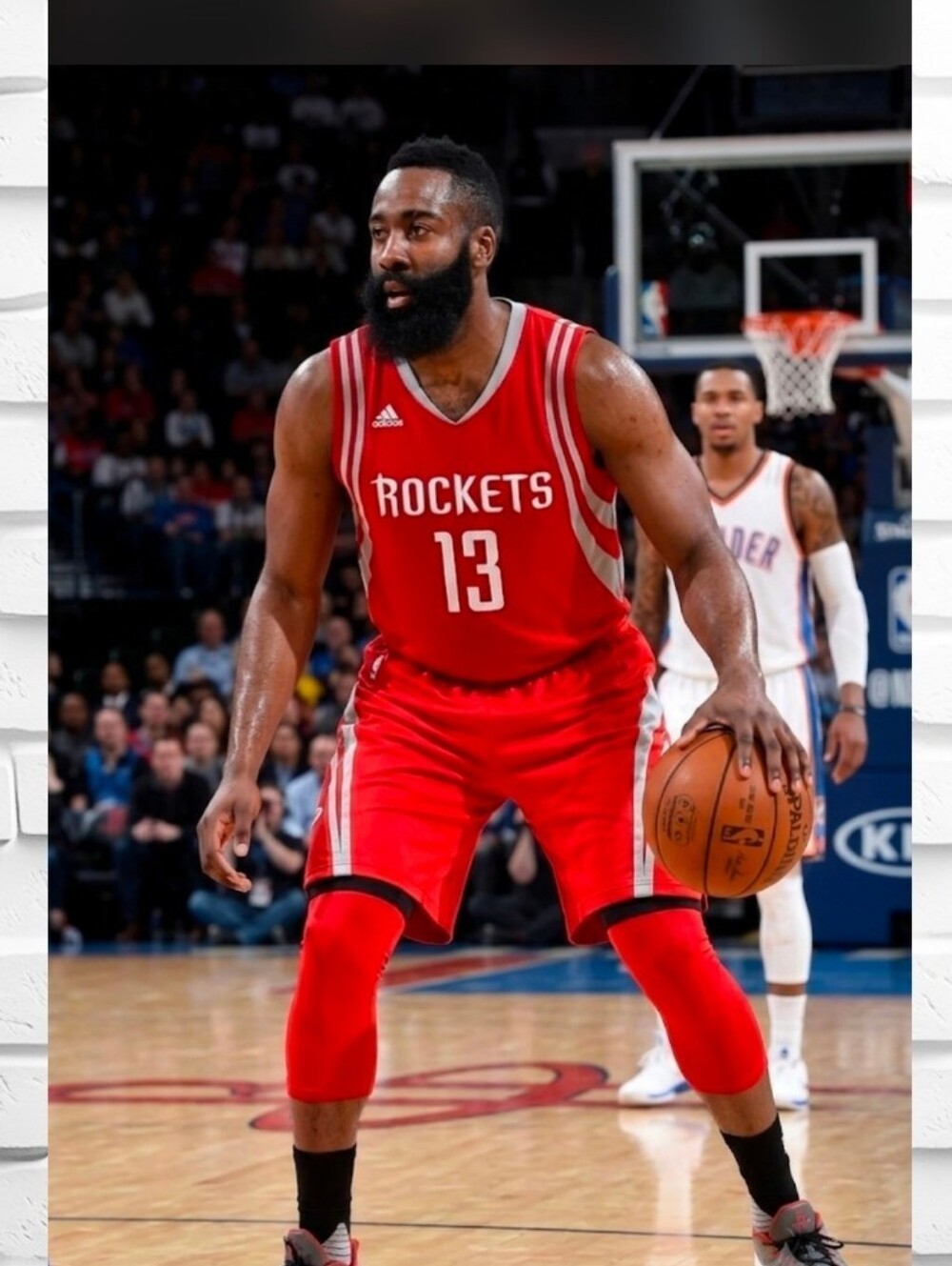 Adidas Houston Rockets James Harden #13 Jersey - Men's Large - Red Road NBA